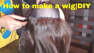 How to make a wig with glue|how to make wig by hand|wig making tutorial for beginners|vlogmas