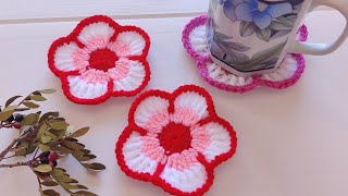 Crochet Flower Coaster Tutorial | Quick and Fun Project