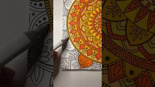 PART 14 Yellow and orange flower mandala #fyp #art #mandalaartlover #colors #satisfying #viral