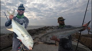 PORT ARANSAS Jetty Fishing for JACK CREVALLE and KINGFISH! Drag Screamers!