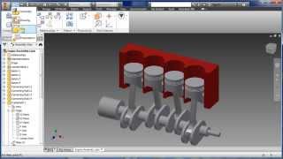 Autodesk Inventor 2015 Part 2  Engine Concept Tutorial piston connecting rod crankshaft assembly