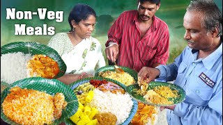 Hardworking Couple Selling Roadside Unlimited Meals | Non Veg Meals | Hyderabad Street Food