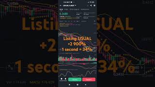 +2900% Listing cripto USUAL листинг криптовалюты первые секунды #cryptocurrency #trading #crypto