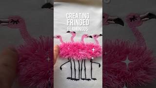 Original creator fringed flamingoes flock @Artapli : guide how to make #machineembroidery #fringed