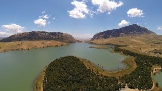 Quadcopter at the lake of Piana degli Albanesi, Sicily