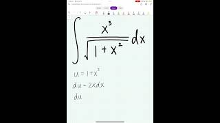 Integral of x^3/sqrt(1+x^2)dx  #math  #calculus #usubstitution #integral