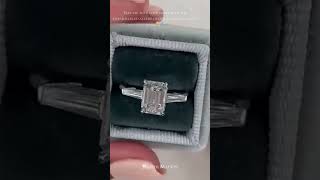 Emerald Cut Three Stone Style Moissanite Engagement Ring #engagmentring #ytshort #yt #ringgoals