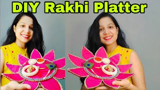 DIY Rakhi Platter | Rakhi special | handmade pooja thali | pooja thali | Ghar par banaye pooja thali