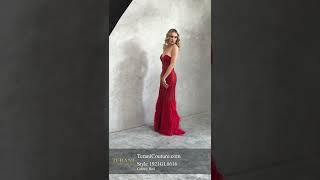 Strapless Beaded Feathered Pageant Gown | Terani Couture | 1921GL0616