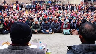 kaga tsering addressing public gathering at Khaltse( Sham Region)