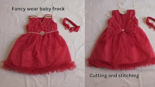 Baby girl fancy frock cutting and stitching || party wear frock cutting and stitching