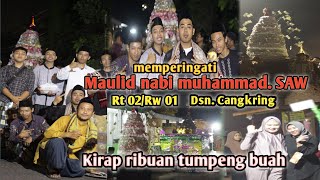 MEMPERINGATI MAULID NABI MUHAMMAD.SAW//Dsn cangkring Rt 02/Rw 01.//Kirap Tumpeng Ribuan Buah