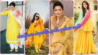 Stylish dupatta with yellow suit ## dupatta with yellow suit punjabi ##