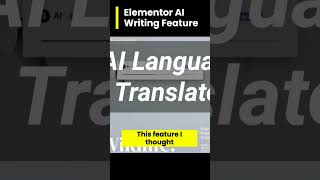 Elementor Ai Writing Feature