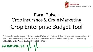 Crop Enterprise Budget Tool