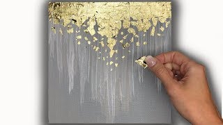 Abstract Acrylic Painting Technique Using Gold Leaf