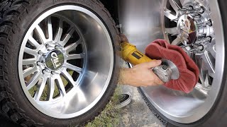 REFINISHING Aluminum Wheels from Polished to Brushed Finish - LOOKS AMAZING!