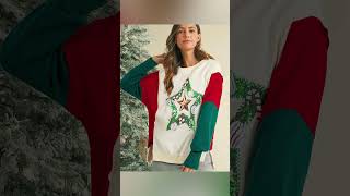 Christmas Print Sweatshirt - The Perfect Choice for Festive Vibes  #fashionstyle#womensfashion