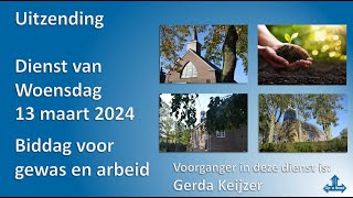 Kerkdienst woensdagavond 13 maart 2024.