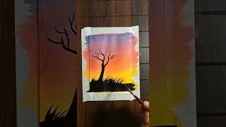 very easy watercolor painting for beginners #easypainting #watercolorpainting #shorts