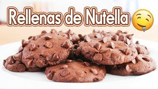 Galletas con Chispas de Chocolate rellenas de Nutella - Receta ☆ Tan Dulce