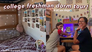 COLLEGE DORM TOUR (freshman year)! in depth cute & aesthetic dorm: pinterest room dorm tour