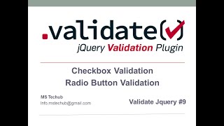 RADIO BUTTON AND CHECKBOX VALIDATION USING JQUERY