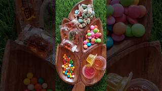 💕♥️lot's of Candies filling wooden leaf platter #viral #tasty #asmr #shorts ♥️💕