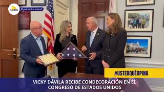 Vicky Dávila recibe condecoración en el Congreso de Estados Unidos