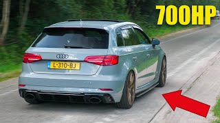 700HP+ Audi RS3 8V TTE700 - Accelerations, Revs and FLAMES!