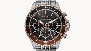 Michael Kors Men’s Stainless Steel Black Dial 44mm Watch MK8725