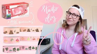 STUDIO VLOG (HUGE GIVEAWAY, DESIGNING ENAMEL PINS AND WASHI TAPE, PACKING ETSY ORDERS)