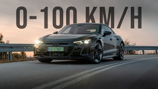 2021 Audi RS e-tron GT: acceleration from 0 to 100 km/h and driving sound