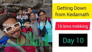 Ep 11: Getting down from Kedarnath | 16 kms trekking | Chardham Roadtrip 2024