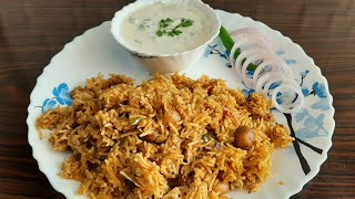 Restaurant style spicy Mushroom Biryani | Mushroom Biryani in Pressure cooker