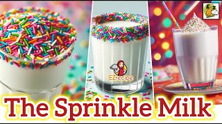 Festive Milk Delight: The Sprinkle Rimmed Glass. سپرینکل مِلک بنانے کا آسان طریقہ