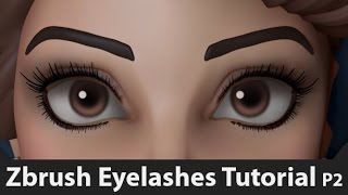 How to sculpt eyelashes in Zbrush - method 2 tutorial