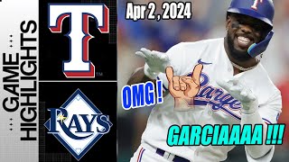 Tampa Bay Rays vs Texas Ranger [TODAY] Highlights | Best Stolen ! Garcia RUN !