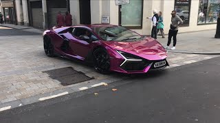 Lamborghini Supercars In London 2024 | Revuelto, Huracan STO, Performante Spyder, SVJ, Murcielago