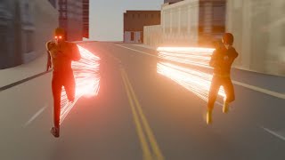 The Flash vs Reverse Flash Running Animation