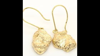 Gold Nugget Earrings from Melting Old Jewellery