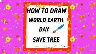 🤔how to draw ❤️world Earth day drawing #drawing💝 #artandcraft #savetrees #savewater 💜