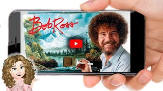 Video Invitacion Digital Animada Virtual del Pintor Bob Ross de los Happy Little Clouds RETRO