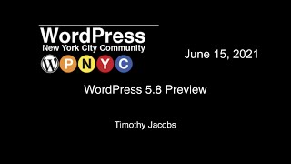 WordPress 5.8 Preview