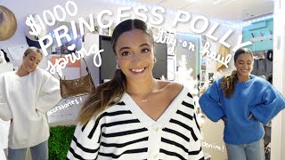 $1000 Princess Polly spring try-on haul 🛒👛 building a capsule wardrobe, sweaters, sets, denim!