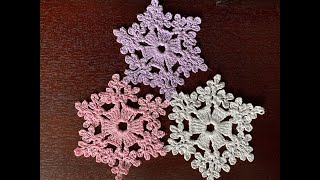 Snowflake resembling a flower, quick and easy crochet, #1