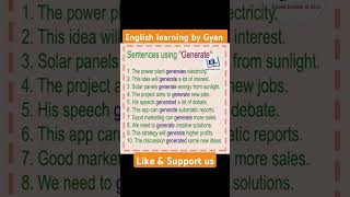 Generate meaning with example sentence #english #shortsfeed