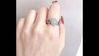 Jade Wedding Ring, Feng Shui Ring for Wealth #luckyring #silverring925 #jadering