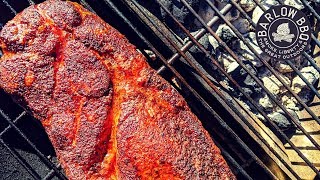 Smoked Thick Cut Pork Steak on the Weber Jumbo Joe | Strawberry's BBQ Rub | Barlow BBQ