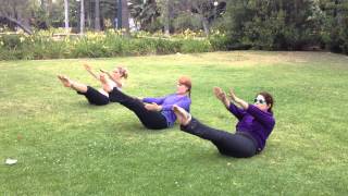 Pilates Challenge: Try this Tricky Teaser-in the Park!